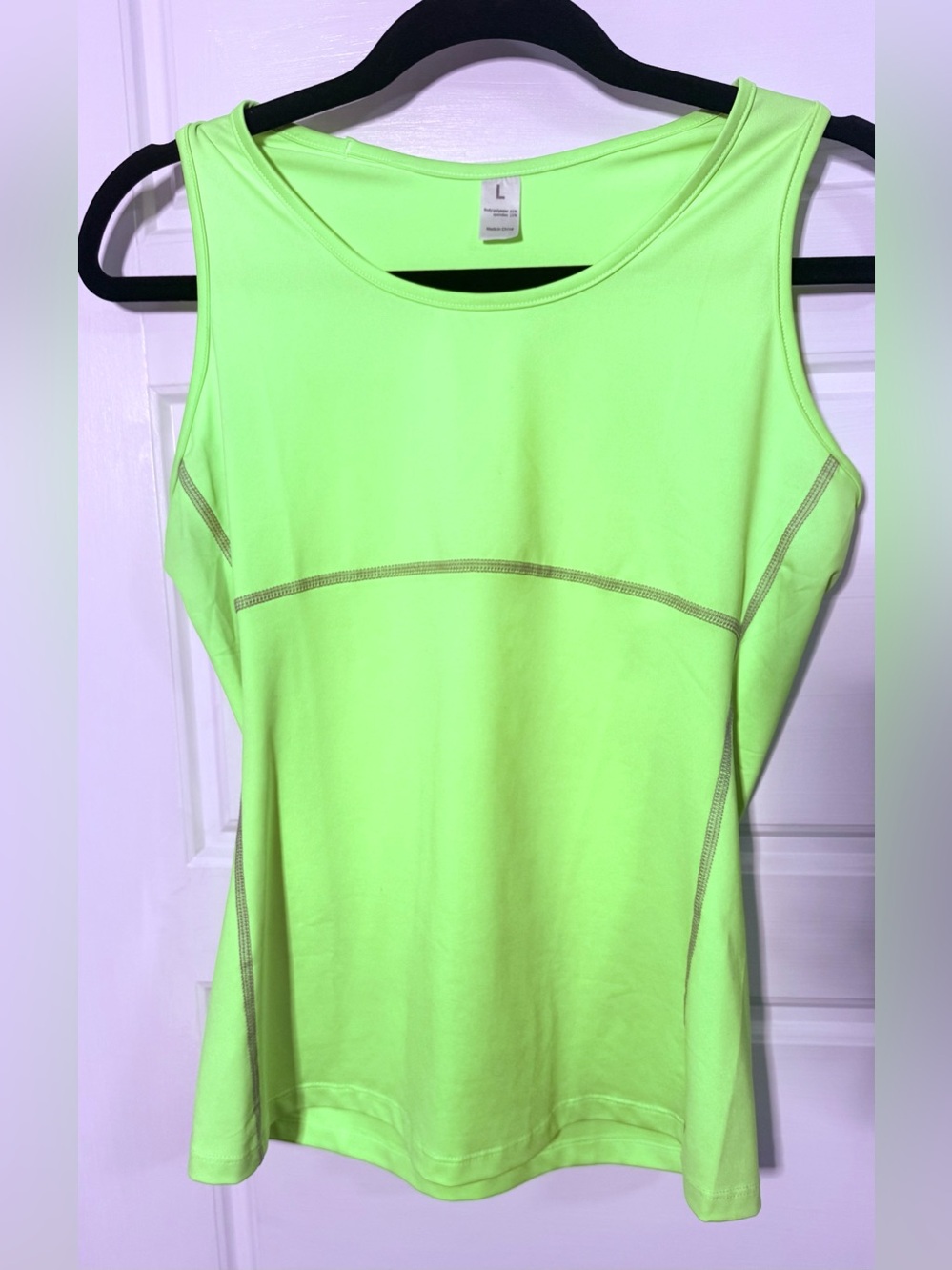 Women’s Neon Lime Active Tank Top. Cute stretchy size large
